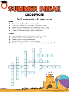 Summer crossword with online-tutoring.uk