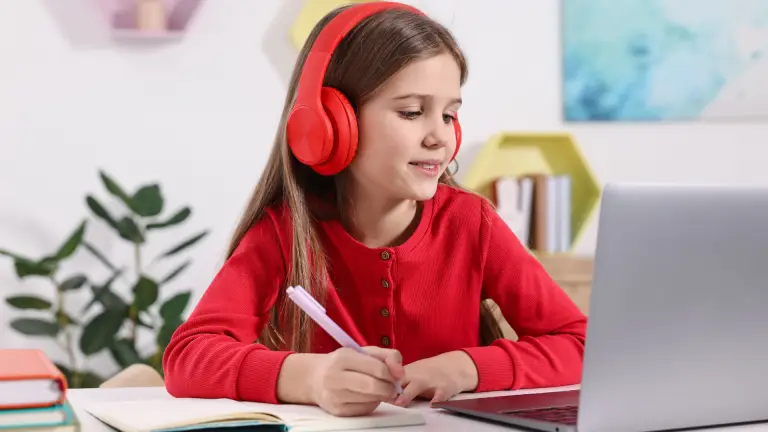 Student preparing for the 11+ exam with online English tuition.